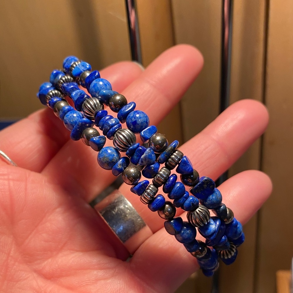 Lápiz triple memory wire bracelet on sterling